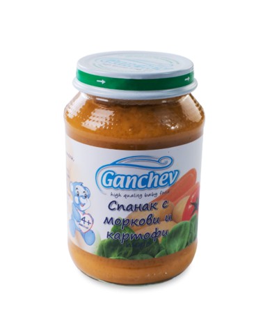 Ганчев -Пюре от спанак с моркови и картофи
