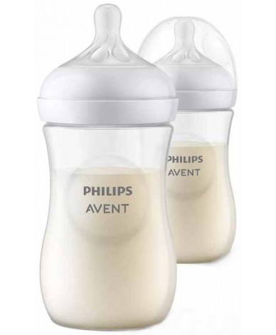 Шише за хранене Natural 260ml PP - лимитирана серия с картинки слончета за момиче