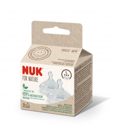 NUK for NATURE биберон за храна силикон 0+ L, 2бр. Softer
