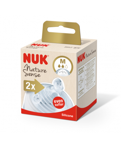NUK NATURE SENSE биберон за храна силикон 0+ мес. М, 2бр. Softer