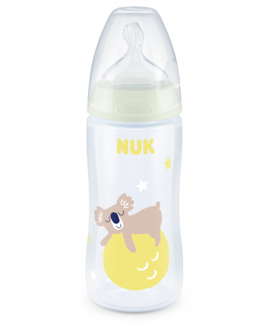 NUK First Choice РР шише Temperature control 300мл. NIGHT със силиконов биберон 6-18м + box