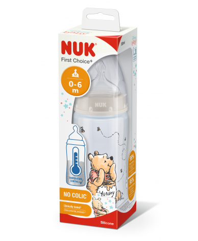 NUK First Choice РР шише Temperature control 300мл силикон 0-6. Disney + box