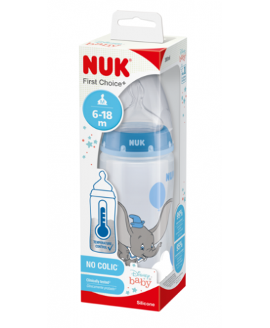 NUK First Choice РР шише Temperature control 300мл силикон 6-18 мес.DUMBO + box
