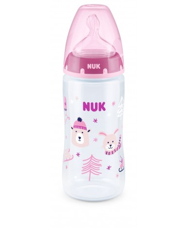 NUK First Cchoice РР шише 300мл. WINTER с биберон за хранене М 6-18м. М