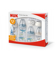 NUK First Choice + СЕТ Perfect Start Temperature Control - 10 части, момче