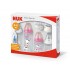 NUK First Choice + СЕТ Perfect Start Temperature Control - 10 части, момиче