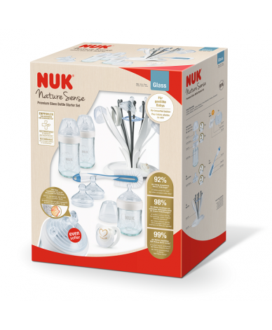 NUK NATURE SENSE СЕТ Temperature Control стъклени шишета Premium Softer