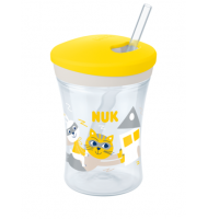 NUK EVOLUTION Action Cup 230мл. със сламка, 12+ мес. жълт