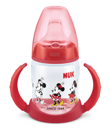 NUK First Choice РР шише Temperature Control 150мл със силиконов накрайник за сок Mickey red + box