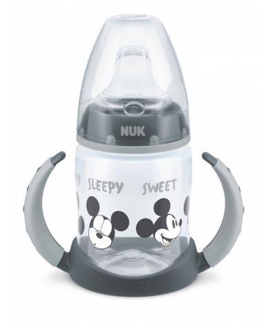 NUK First Choice РР шише Temperature Control 150мл със силиконов накрайник за сок Mickey grey + box