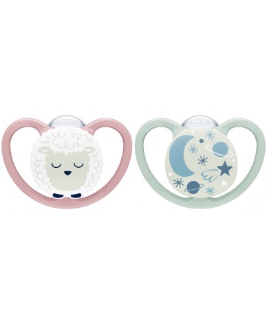 NUK биберон залъгалка каучук 0-6 мес. 1бр. BLUE + кутийка
