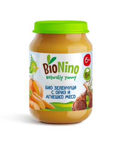BioNino Био зеленчуци с ориз и агнешко месо