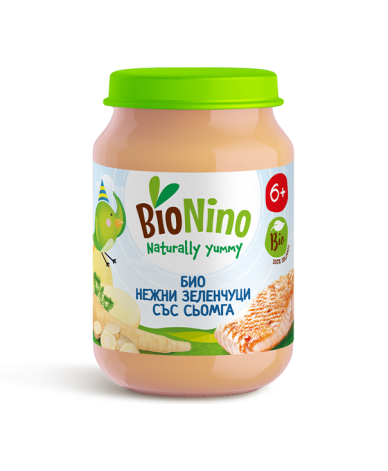 BioNino Био нежни зеленчуци със сьомга