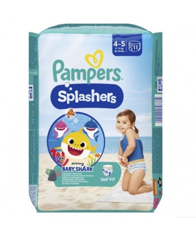 Пелени за плуване Pampers Splashers Baby Shark размер 4 9-15кг 11 броя