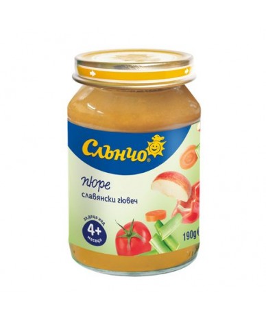 Слънчо зеленчуково пюре - славянски гювеч 4+ мес. 190 гр.