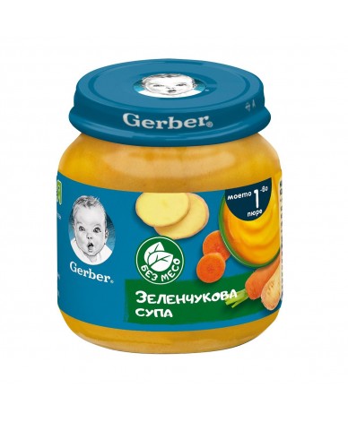 GERBER Моето първо пюре Зеленчукова супа 6+ 125 г
