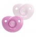 2 бр. ортодонтични залъгалки за новородено Philips Avent SOOTHIE SCF099/27 в кутия за стерилизиране, 0-6м, розови