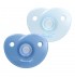 2 бр. ортодонтски силиконови залъгалки за новордени Philips Avent SOOTHIE SCF099/26 в кутия за стерилизиране, сини