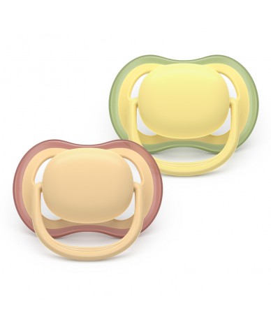 2 броя ортодонтски силиконови залъгалки Philips AVENT SCF087/07 Ultra Air Colors of Nature, 0-6м,