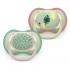 2 броя ортодонтски силиконови залъгалки Philips AVENT SCF087/17 Ultra Air Colors of Nature, 6-18м, в кутия за стерилизиране
