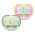 2 броя светещи в тъмното, ортодонтски силиконови залъгалки Philips AVENT SCF376/29 Ultra Air NightTime, 6-18м