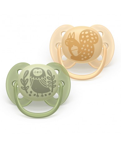 Комплект от 2 броя ортодонтични силиконови залъгалки Philips AVENT Ultra Soft SCF091/46, в кутия за стерилизиране
