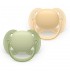 Комплект от 2 броя ортодонтични силиконови залъгалки Philips AVENT Ultra Soft SCF091/45, в кутия за стерилизиране