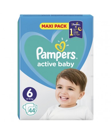 Pampers Active Baby 6 пелени 13-18кг 44бр.
