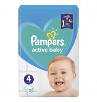 Pampers Active baby 4 пелени 9-14кг. 13бр.