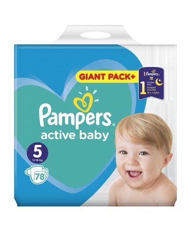 Pampers Active baby 5 пелени 11-16кг. 78бр.