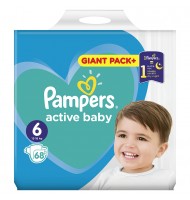 Pampers Active Baby 6 пелени 13-18кг 68бр.