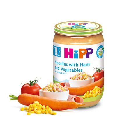 Hipp БИО Макарони с шунка и зеленчуции