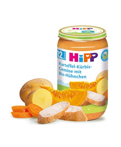 Hipp БИО Картофи и тиква със зеленчуци и пиле