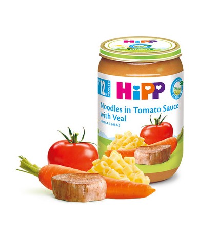 Hipp БИО Макарони с доматен сос и телешко