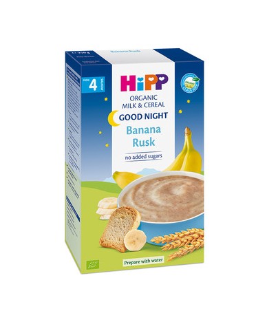 Hipp БИО млечна каша "Лека нощ" с банан и сухар