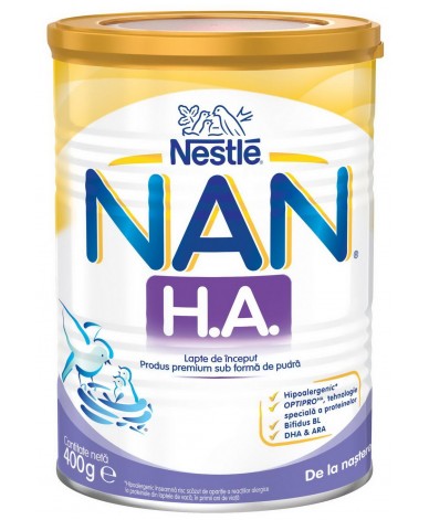 NAN HA хипоалергенно мляко от раждането 400 гр.