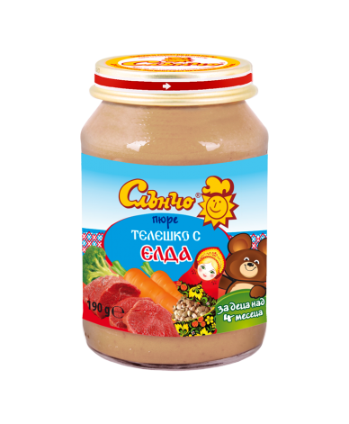Слънчо меню телешко месо с елда 4+м. 190гр.